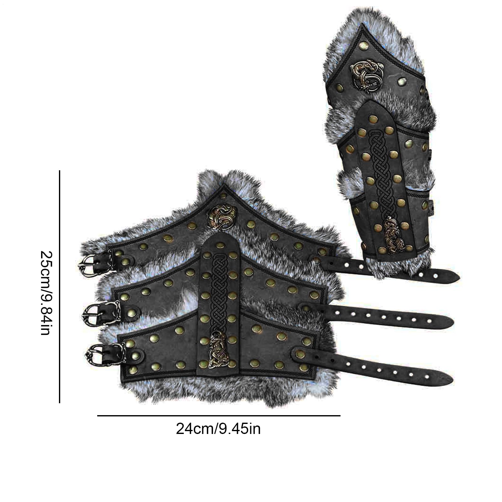 - Bracciali in pelle – Coppia di protezioni per braccia medievali in pelle | sintetica, per costumi rinascimentali, per guerrieri vintage, per festival e cosplay