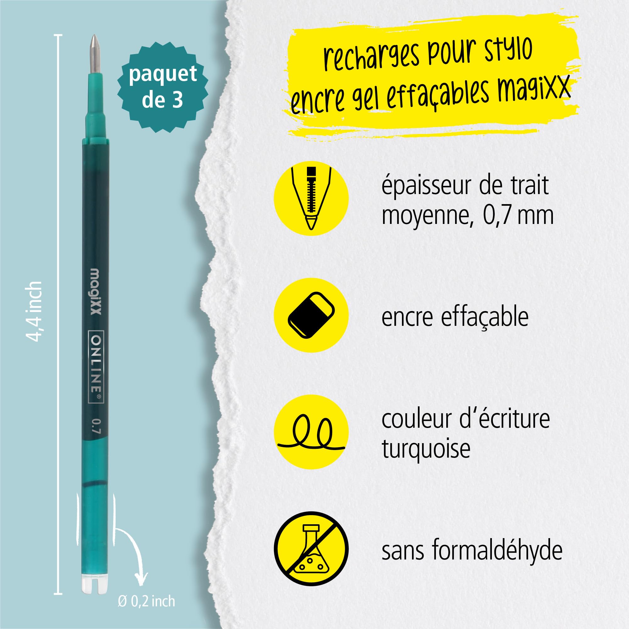 Recharges roller d'écriture effaçable bleu Domédia, une marque