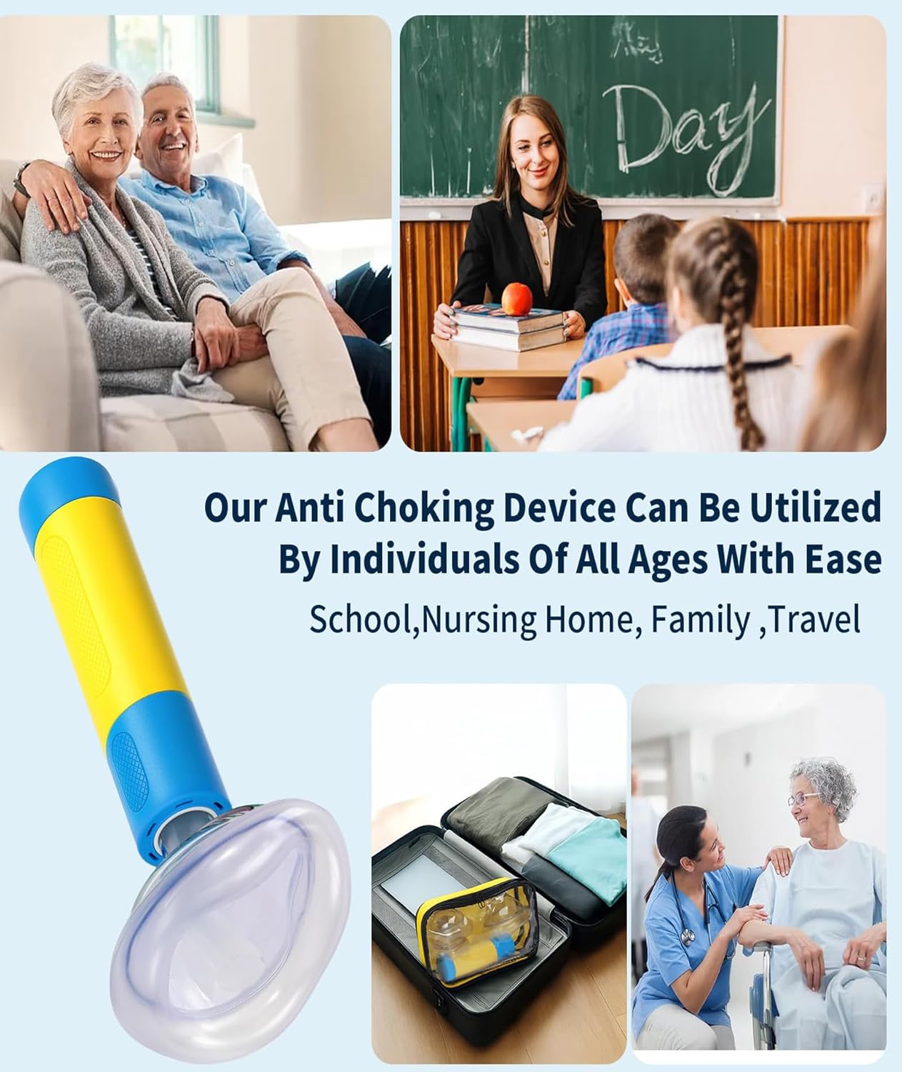 Anti -choke device for children's sets, children's rescue devices, automatic choke rescue devices ideal for home, school and public emergency use Anti -choke device for children's sets, children's rescue devices, automatic choke rescue devices ideal for home, school and public emergency use