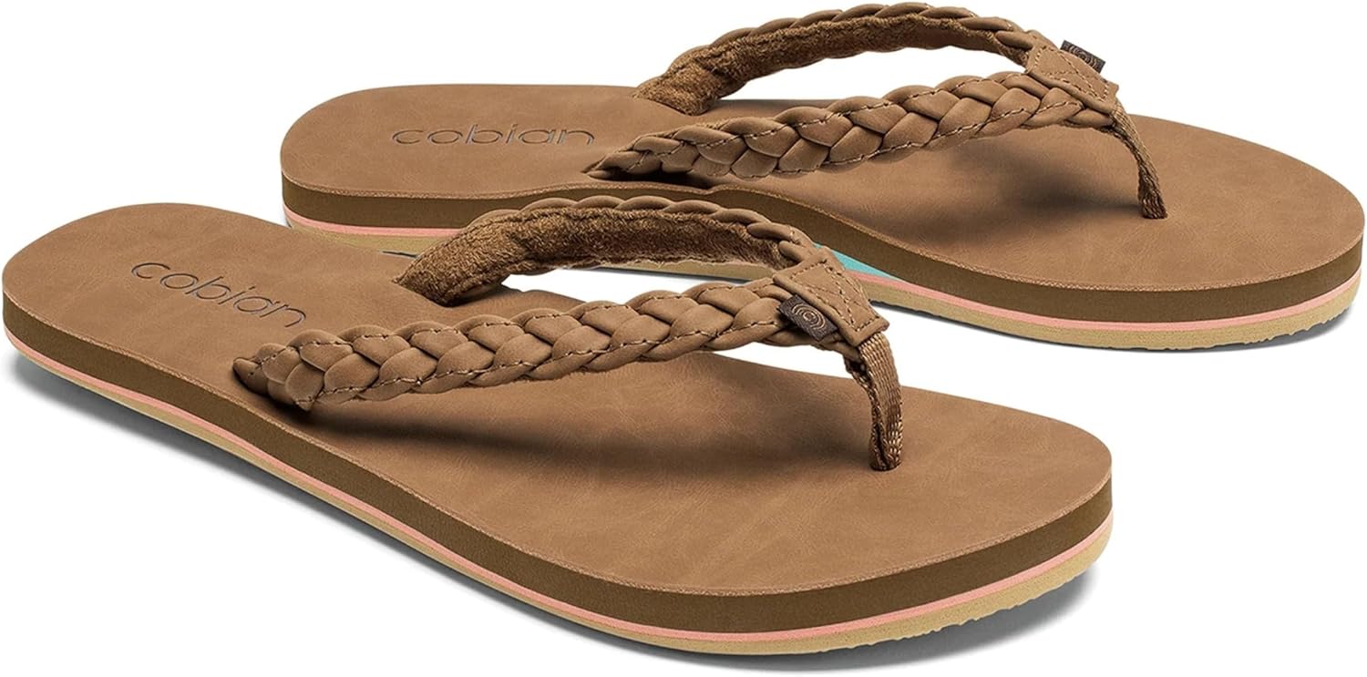 Cobian Braided Pacifica – Women’s Sandals With Braided Strap – Casual Flip Flops for Women With Soft Cushioning