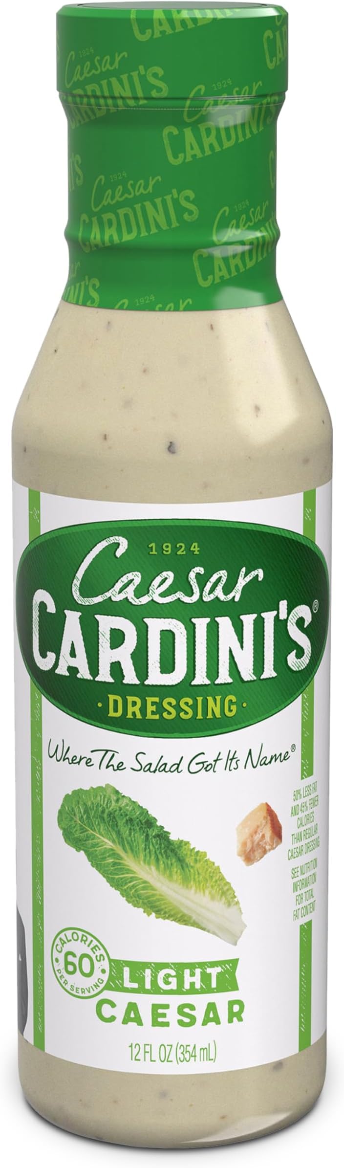 Cardini's Light Caesar Dressing, 12 fl. oz., Made with Parmesan Cheese, Vineg...