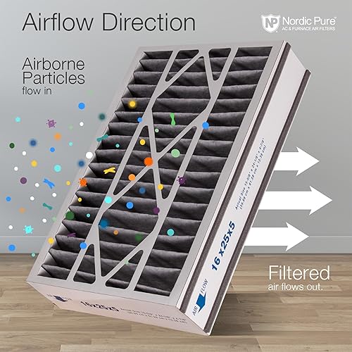Miniatura 7 de Nordic Pure 16 x 25 x 5 (15_58 x 24_18 x 4_78) Filtro de aire Air Bear Merv 8 de repuesto para reducción de olores de carbono puro, 1 paquete
