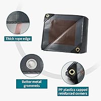 Vista 6 de TARPAL Lona súper resistente de 6 x 8 pies, cubierta de lona impermeable de 20 mil, protección UV, lona a prueba de rasgaduras y desgarros