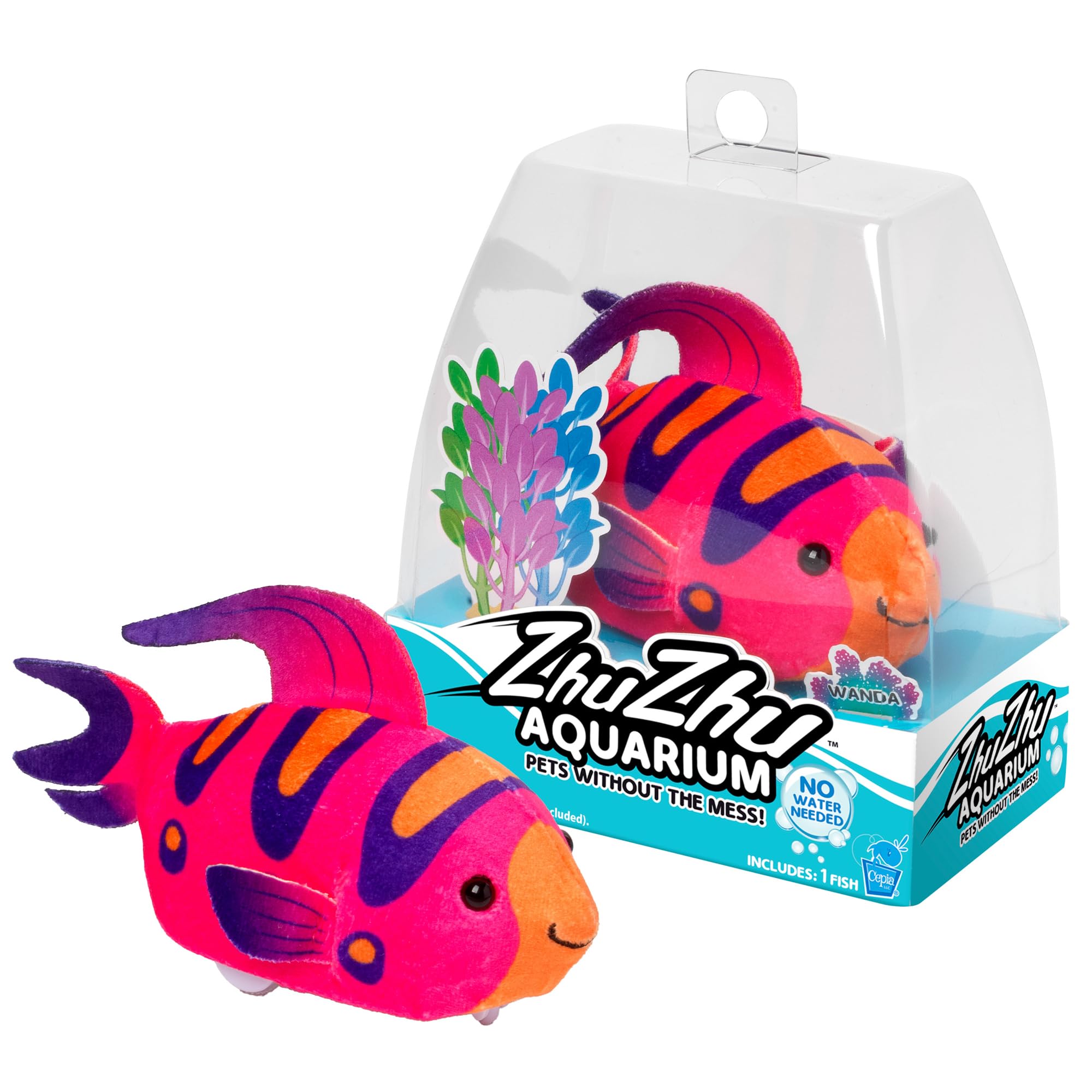 John Adams | Zhu Zhu Pets | Zhu Zhu Aquarium Toy Fish - Wanda | Interactive, Collectible Pet with Sounds and Movement | Electronic Pets | Ages 4+