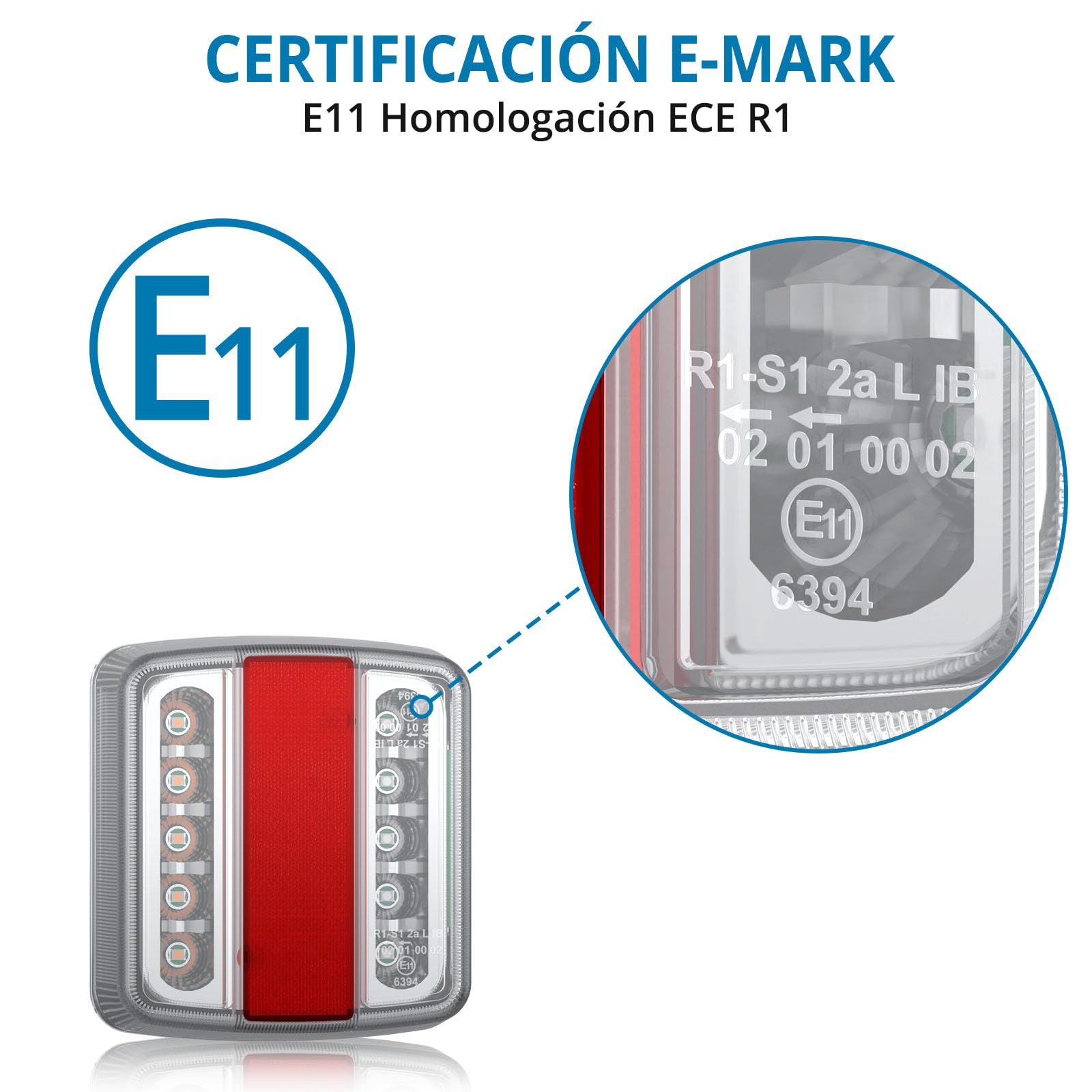AUTOUTLET 2X Luces Traseras para Remolques Homologado Iluminación del Remolque, Cable 7,5m con Luz de Matrícula, Montaje de Tornillos, Luz Trasera 12V 18 LED para Camión, Remolque, Van Caravan
