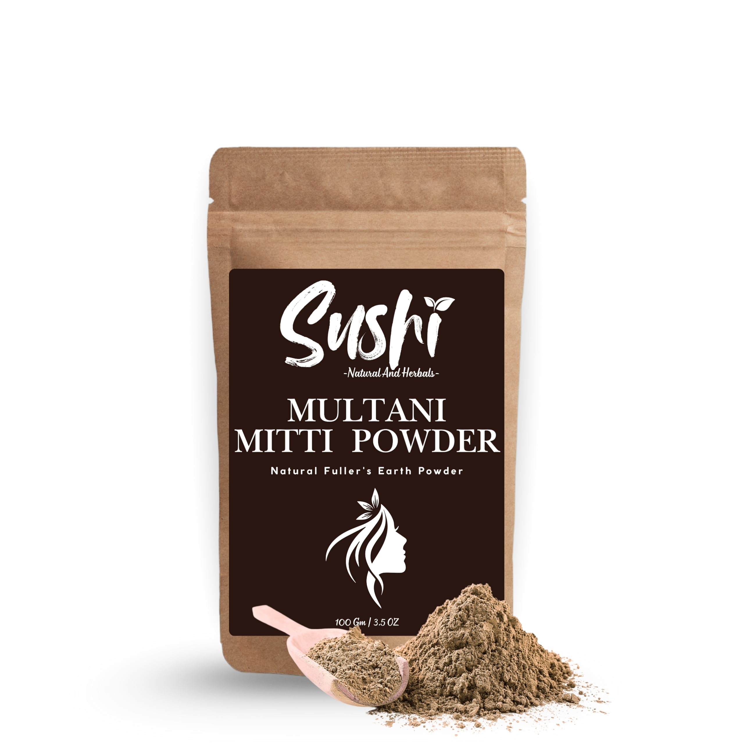 Sushi Multani Mitti Powder | 100% Pure & Organic | Natural Face Pack & Skin Detox | Absorbs Oil & Improves Complexion (Pack of 1 | 100gm)