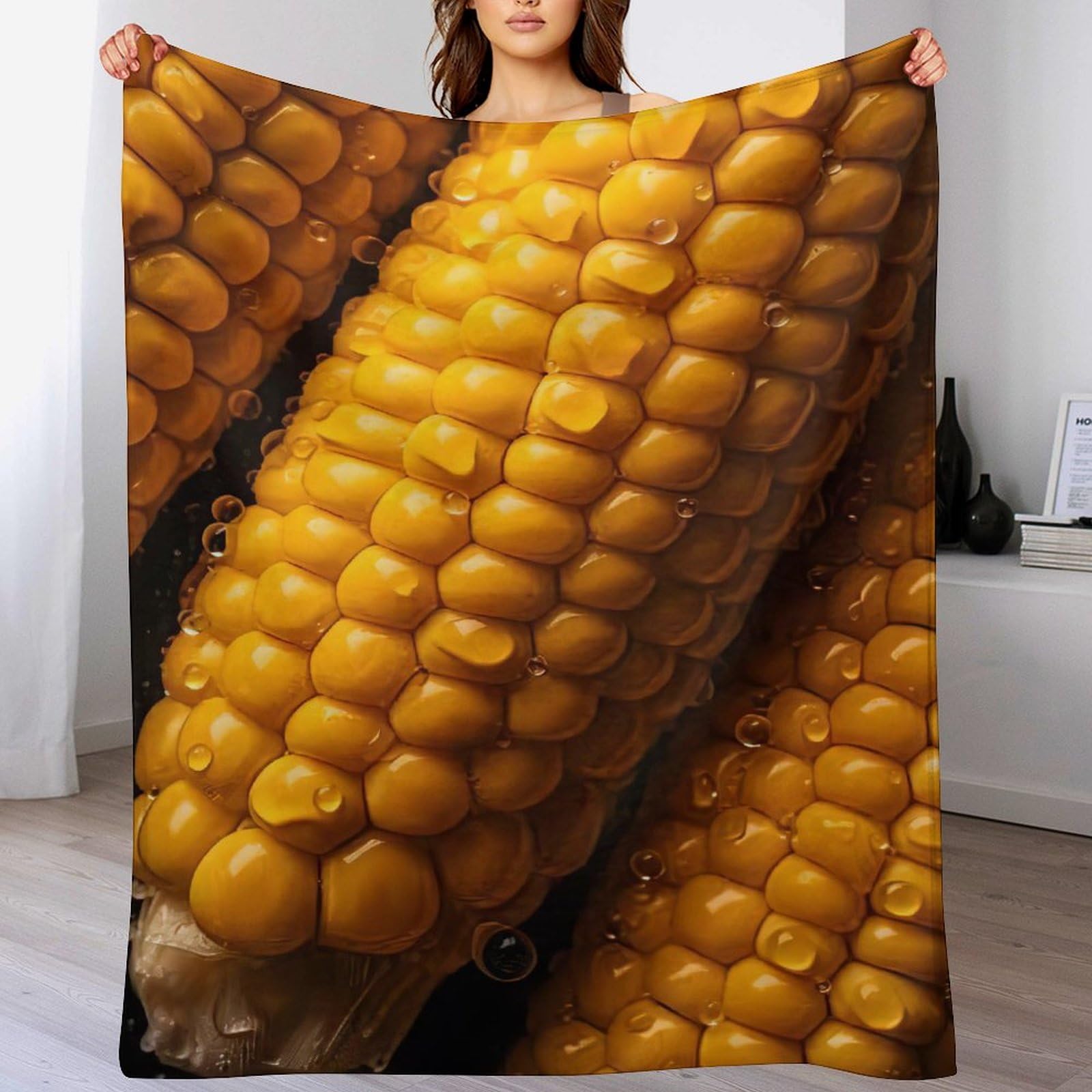 Couverture en flanelle Maïs Polaire 130x150cm pour lit et canapé douillet.