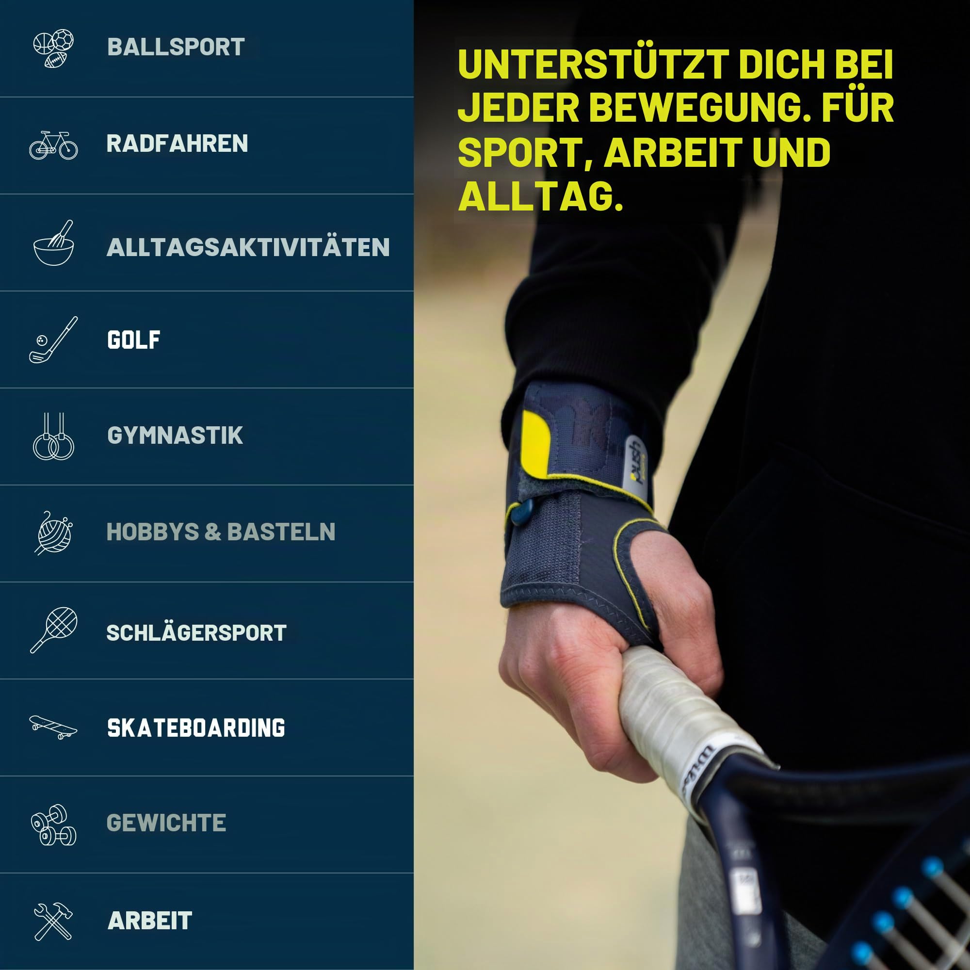 Push Sports Handgelenkbandage von Large - Right