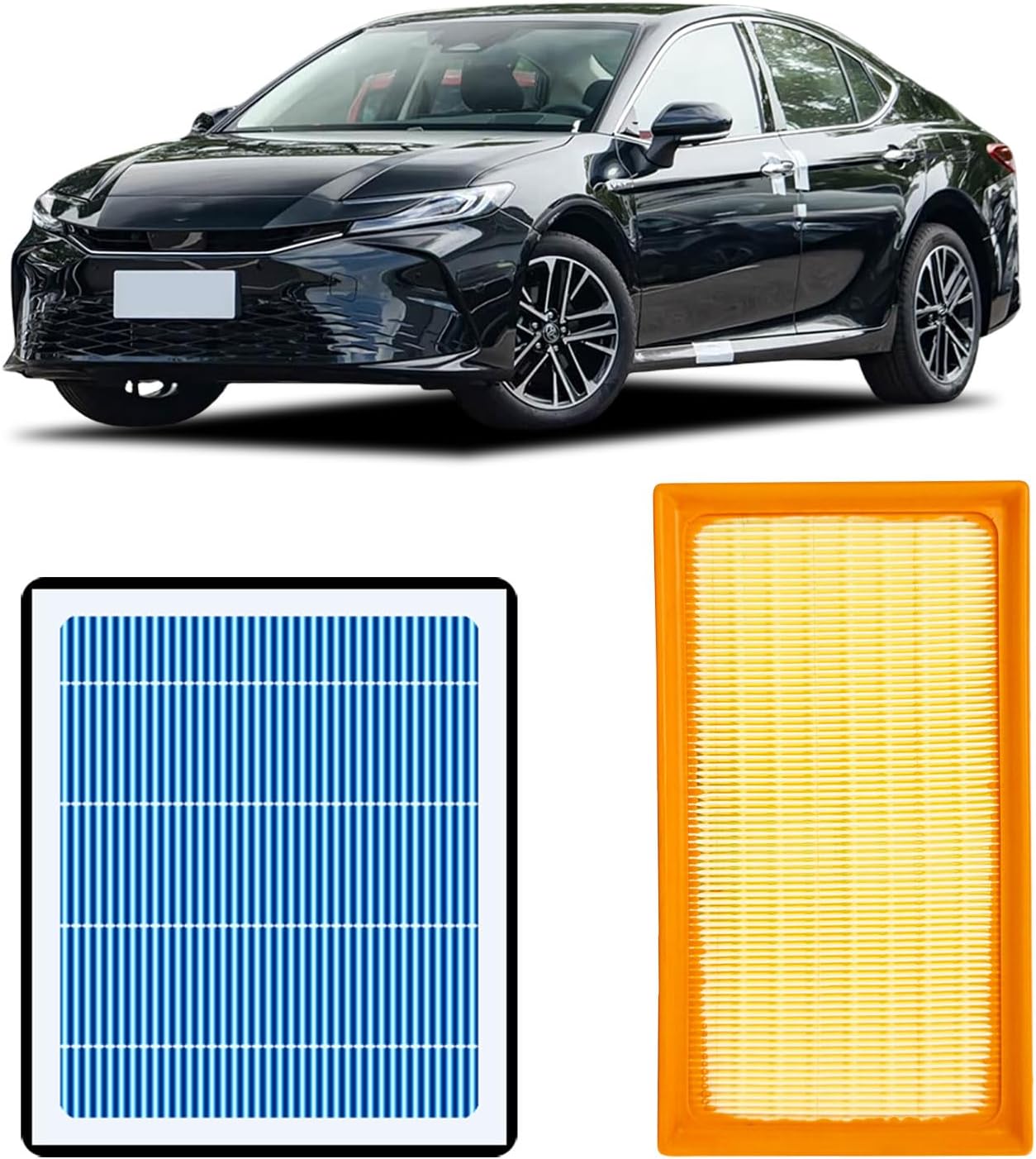 Engine and Cabin Air Filter Compatible with Toyota Camry Hybird 2025 2024 2023 2022 2021 2020 2019 2018,With Activated Carbon,Replaces 17801-F0020 & 87139-58010