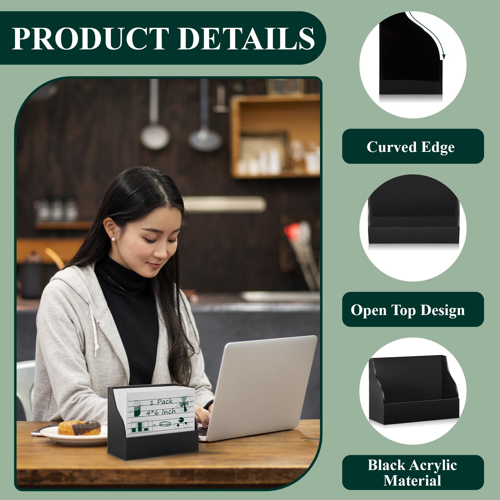 2PCS Business Card Holder For Desk 2 Slots Clear Acrylic Business - View #4