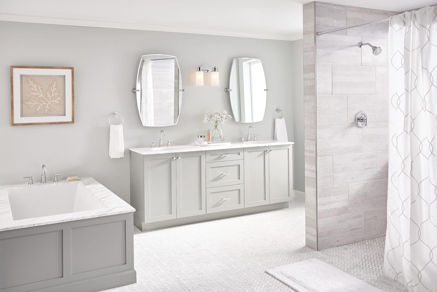 Moen Gibson Chrome Pressure Balancing Eco-Performance Showerhead, Shower Handle, and Tub Spout, Posi-Temp Valve Required, T2903EP - Image 3