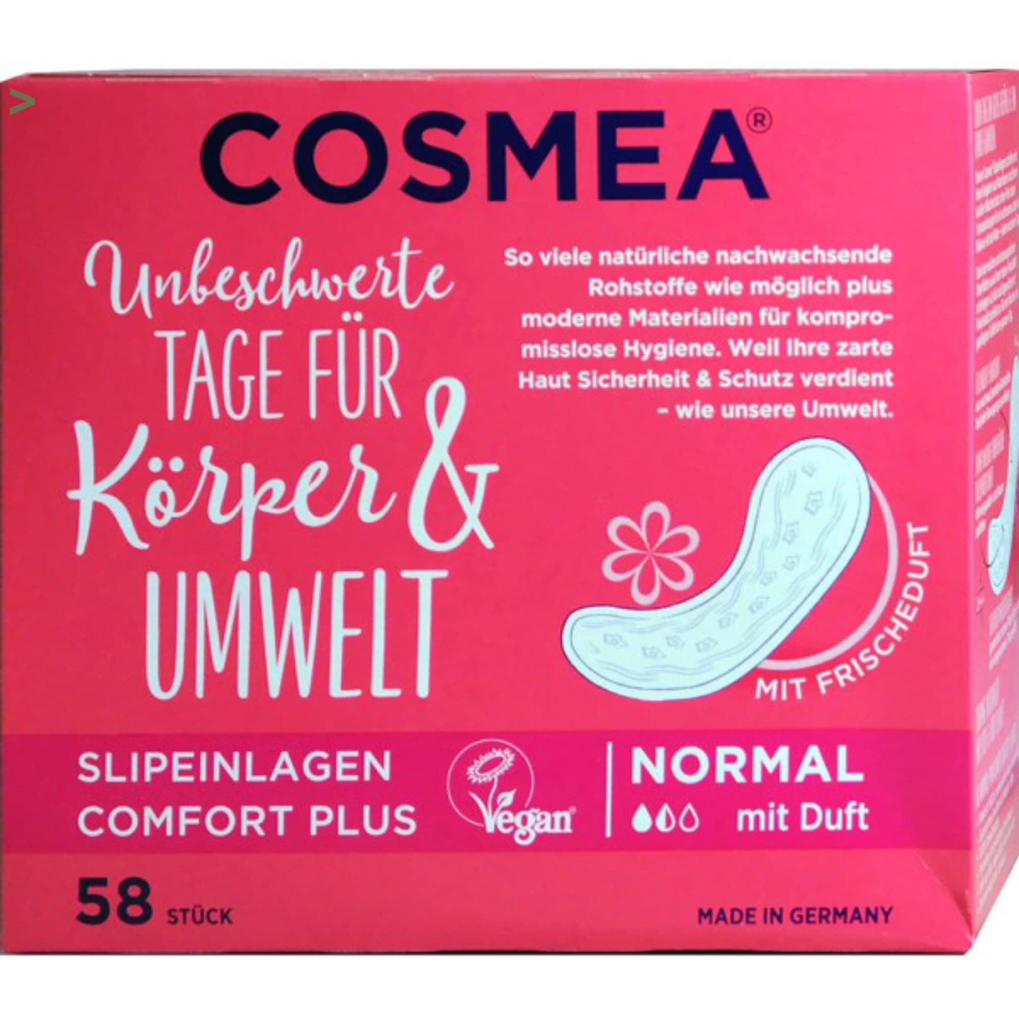 Cosmea Comfort Lot de 10 protège-slips normaux avec parfum frais perméable à l'air (10 x 58 pièces) + usy Block