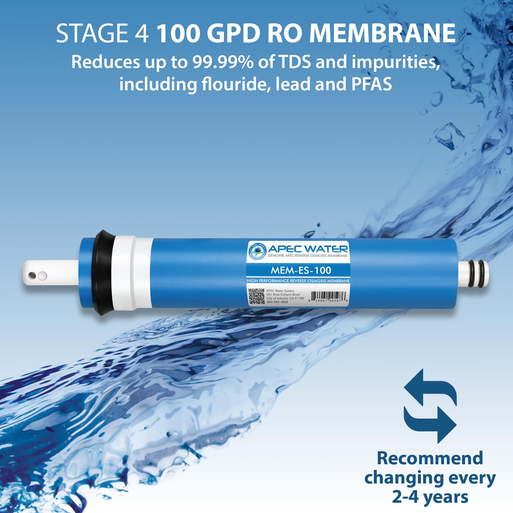APEC Water Systems FILTER-MAX-ES100 100 GPD Juego completo de filtros de repuesto para sistema de filtro de agua de ósmosis inversa de la serie Essence, etapa 1-5
