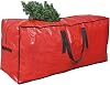 Christmas Tree Storage Bag | Fits Up to 7.5 Ft. Tall Disassembled Tree I 45x15x20 Holiday Tree Storage Case | Protective Zippered Artificial Xmas Tree Bag (7.5ft, Red)