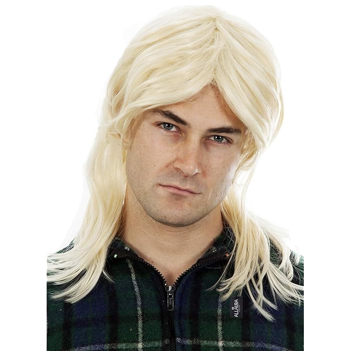 Buy Blonde Mullet Wigs Men 80s Costumes Mens Mullet Wig Blonde Joe Dirt