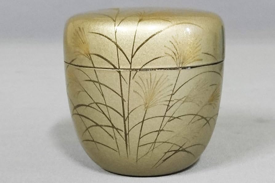 Amazon｜【茶道具】中棗 棗 芒（すすき）蒔絵 樹脂製 秋の棗 月