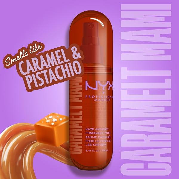 NYX Body Mist, Caramelt Mami Hair & Body Fragrance Spray, Sweet Vanilla & Whipped Cream Scent, Long-Lasting Gourmand Perfume Mist, Vegan & Cruelty-Free - 2