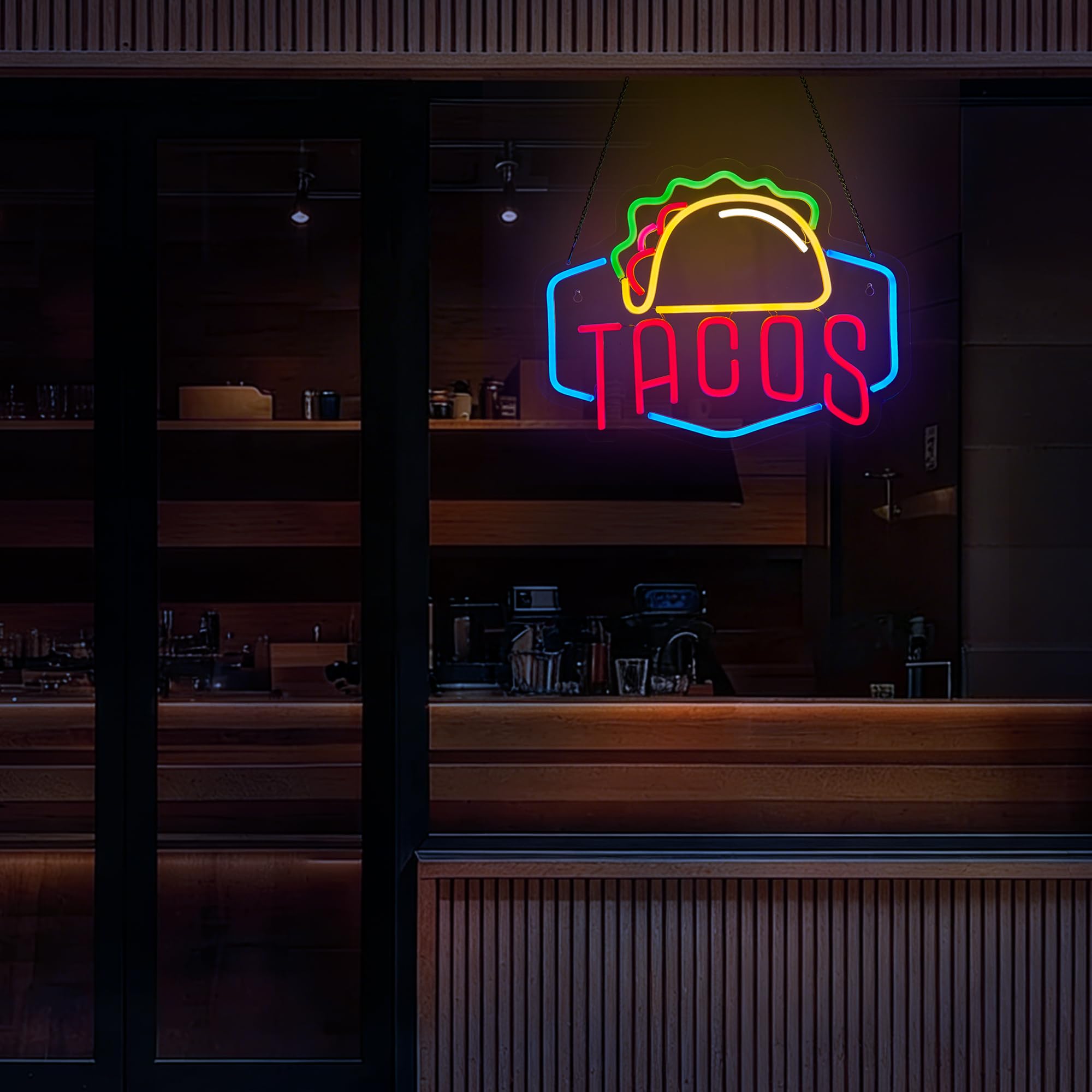 Tacos Neon Sign for Wall Decor, Taco Open LED Neon Signs Lights