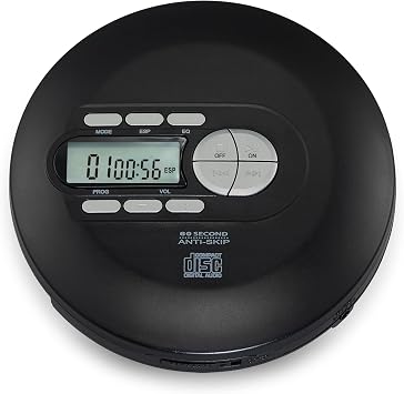 iLive Portable CD Player with 60-Second Anti-Skip & Stereo Earbuds Included