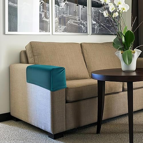 Vista 42 de Homoyoyo Juego de 2 fundas para reposabrazos de sofá, extraíbles e impermeables, lavables, antideslizantes, elásticas, para sofá reclinables