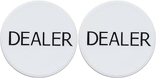 2 White Dealer Buttons Texas Holdem Poker Casino