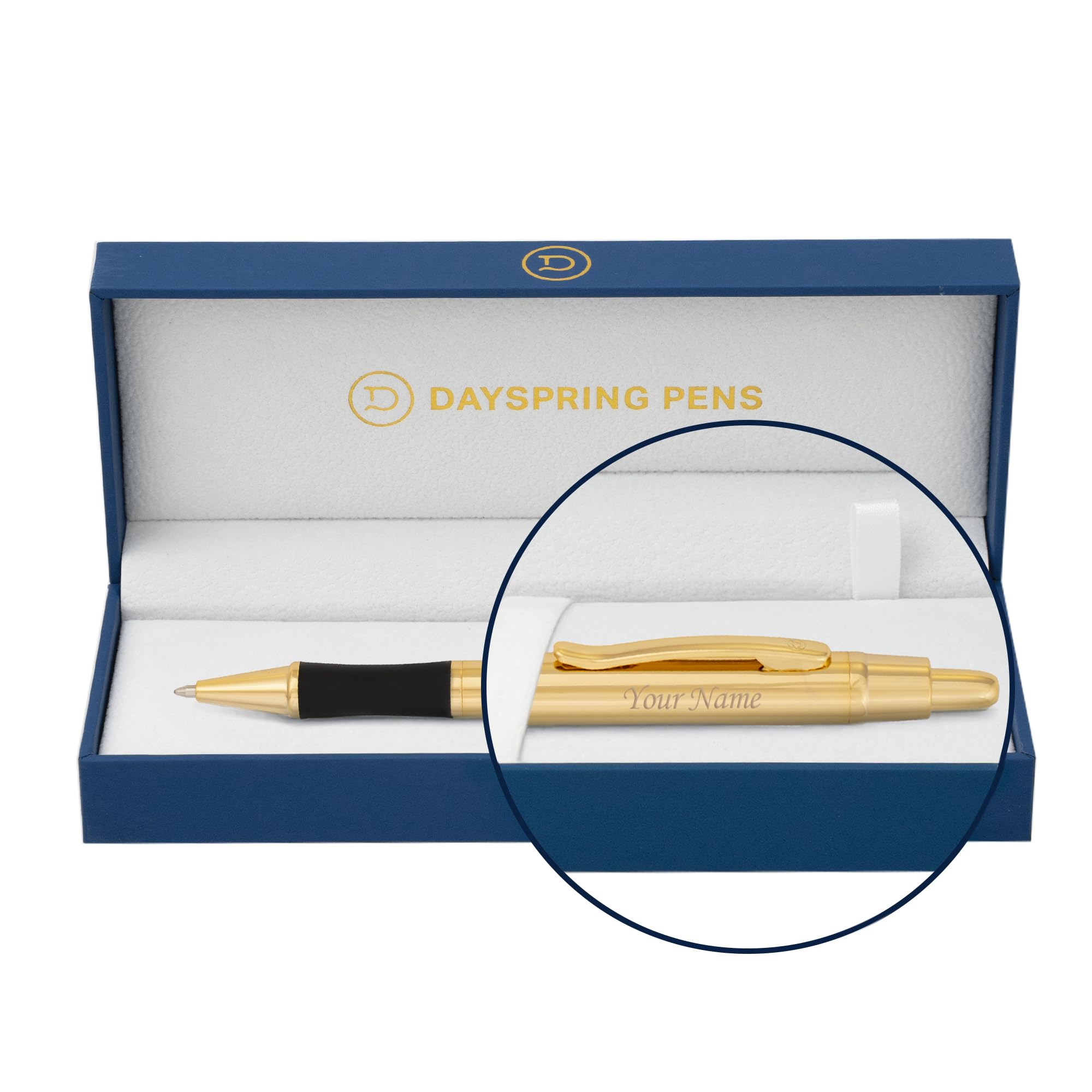 Dayspring Pens Personalized Monroe Gold Ballpoint Pen | Custom Engraved 18k Gold-Plated Pen | Ideal for Graduations, Promotions, Corporate Gifts & Birthdays | Medium Point