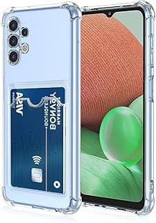 Samsung Galaxy A32 4G Case - Clear Silicone Bumper Cover with Card Slot