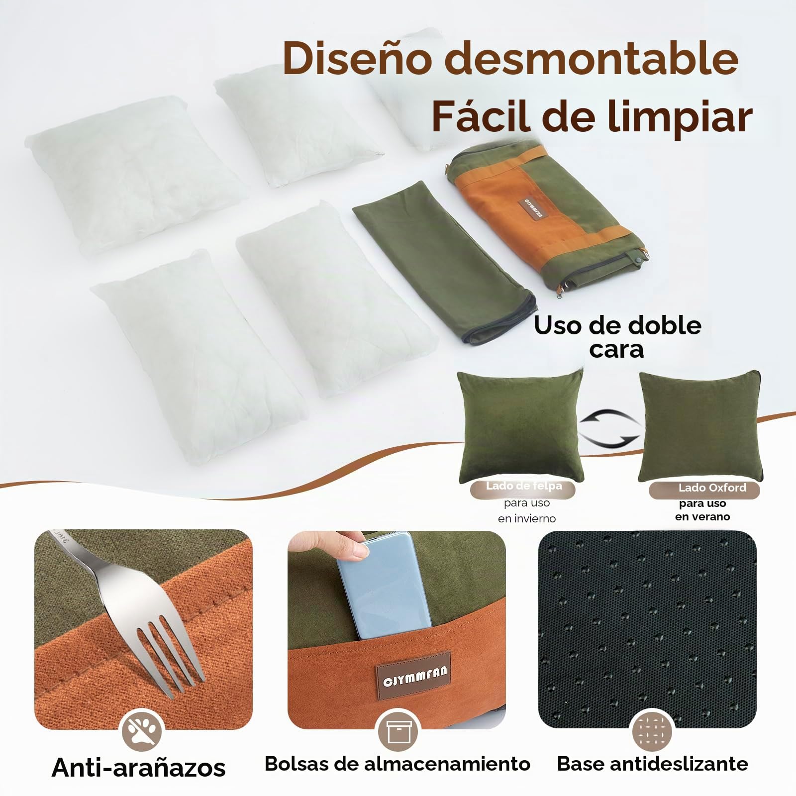 Cesta portátil para perros pequeños y medianos de menos de 15 kg con zona de descanso extensible, extraíble y lavable, cama con compartimentos de almacenamiento