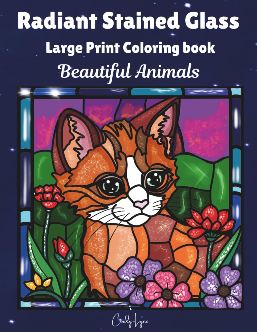 Radiant Stained Glass: Beautiful Animals Coloring Book