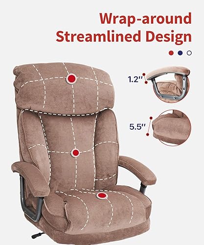 Miniatura 5 de CLATINA Silla de oficina ejecutiva grande y alta ergonómica con tapizado de alta capacidad de 400 libras, giratoria, altura ajustable, acolchado