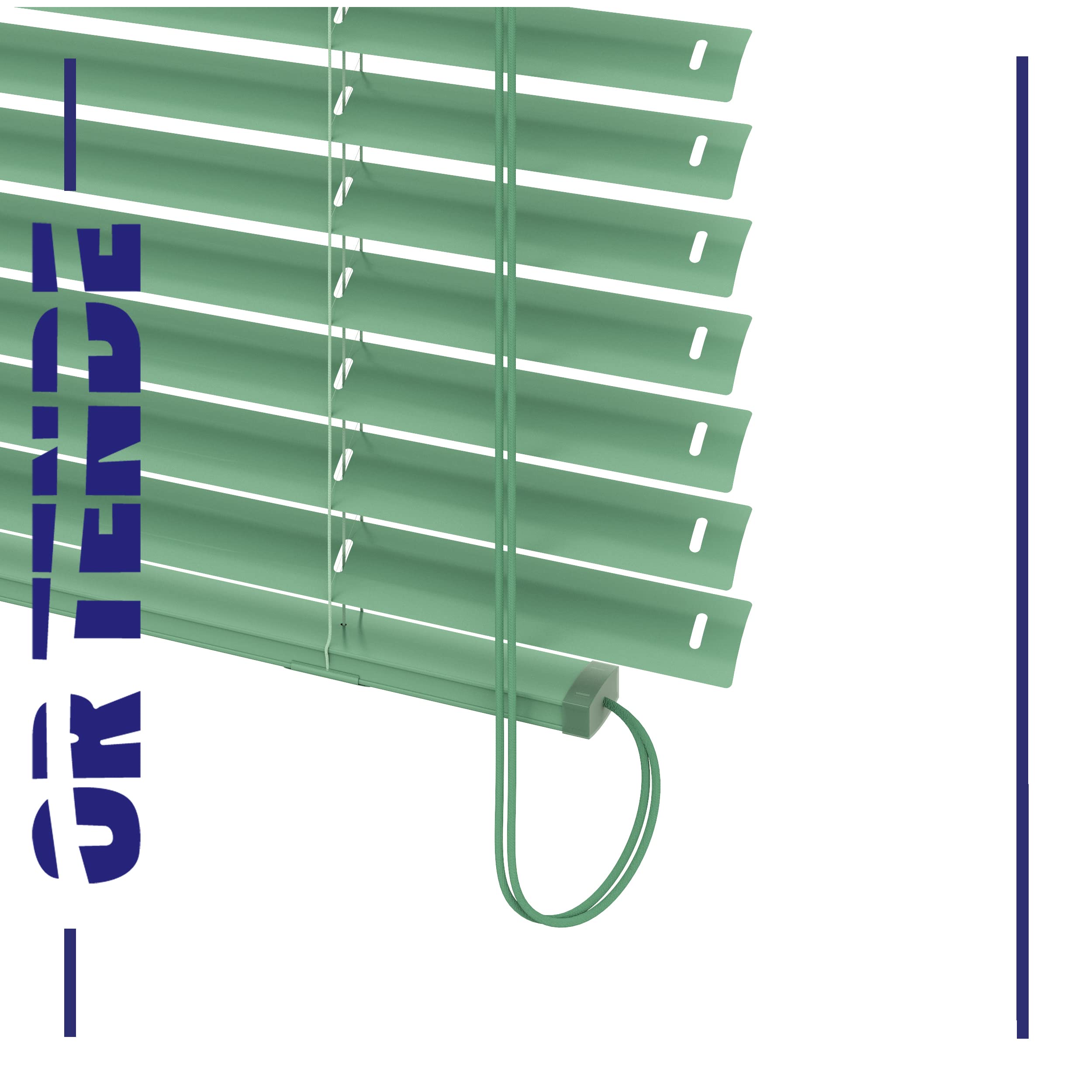 OR TENDE - Tenda Veneziana da 50 mm 140x100 cm in Alluminio Su Misura per Esterno Personalizzata con Nastro in Corda per esterno Made in Italy