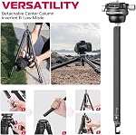 ULANZI Zero Y Trépied caméra professionnel, Voyage léger Fibre carbone appareil photo trépied avec libération rapide 1/4" vis & 360° Balle, pour la plupart des appareils photo/DSLR/Projecteur, Poids 2lb, Charge maximale 39lb