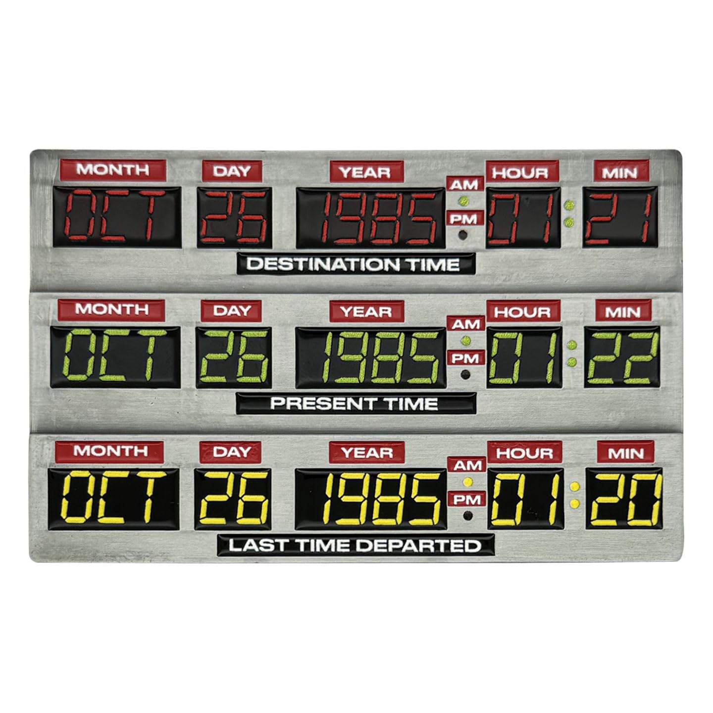 FaNaTtik Ritorno al futuro 40 ° anniversario Time Circuits Ingot - Edizione limitata ufficiale, da collezione, numerata individualmente, 90 x 56,5 mm con espositore e carta d'arte - 1.985 in tutto il