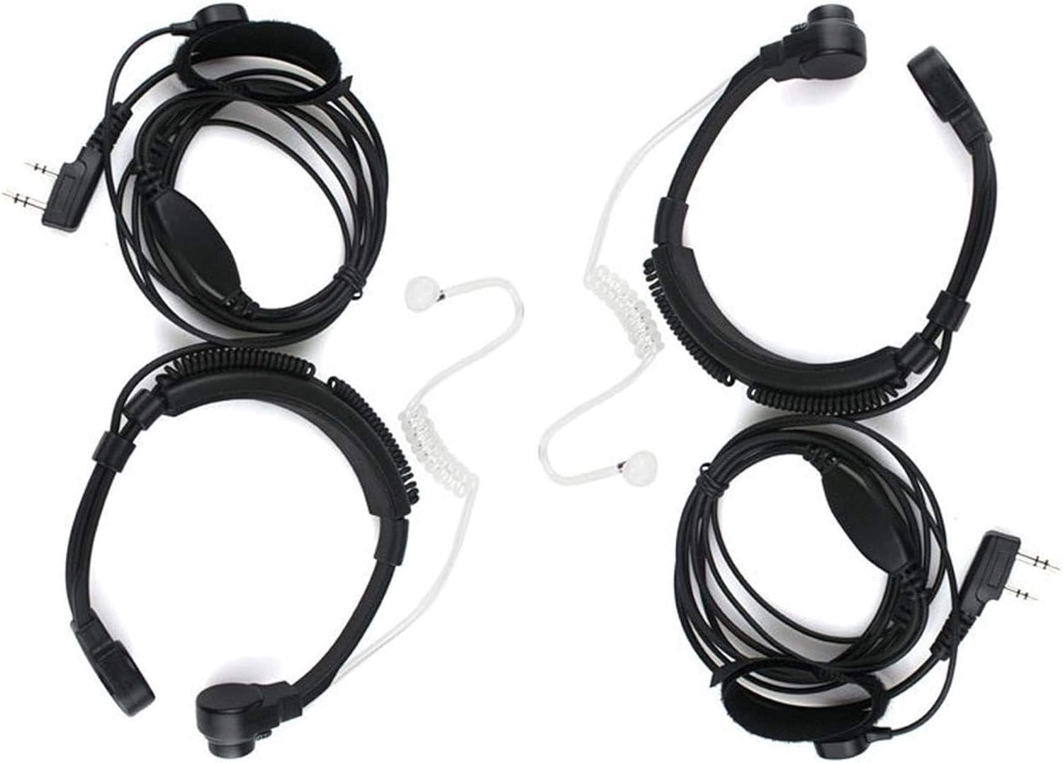 2Pack Throat Mic Earpiece Headset Mic Covert Acoustic Tube with Finger PTT Compatible with Baofeng BF-F8HP BF-F9 UV-82 UV-82HP UV-82C UV-5R UV-5R+ UV-5RA UV-5RB UV-5RC UV-5RD UV-5RE Headset Mic