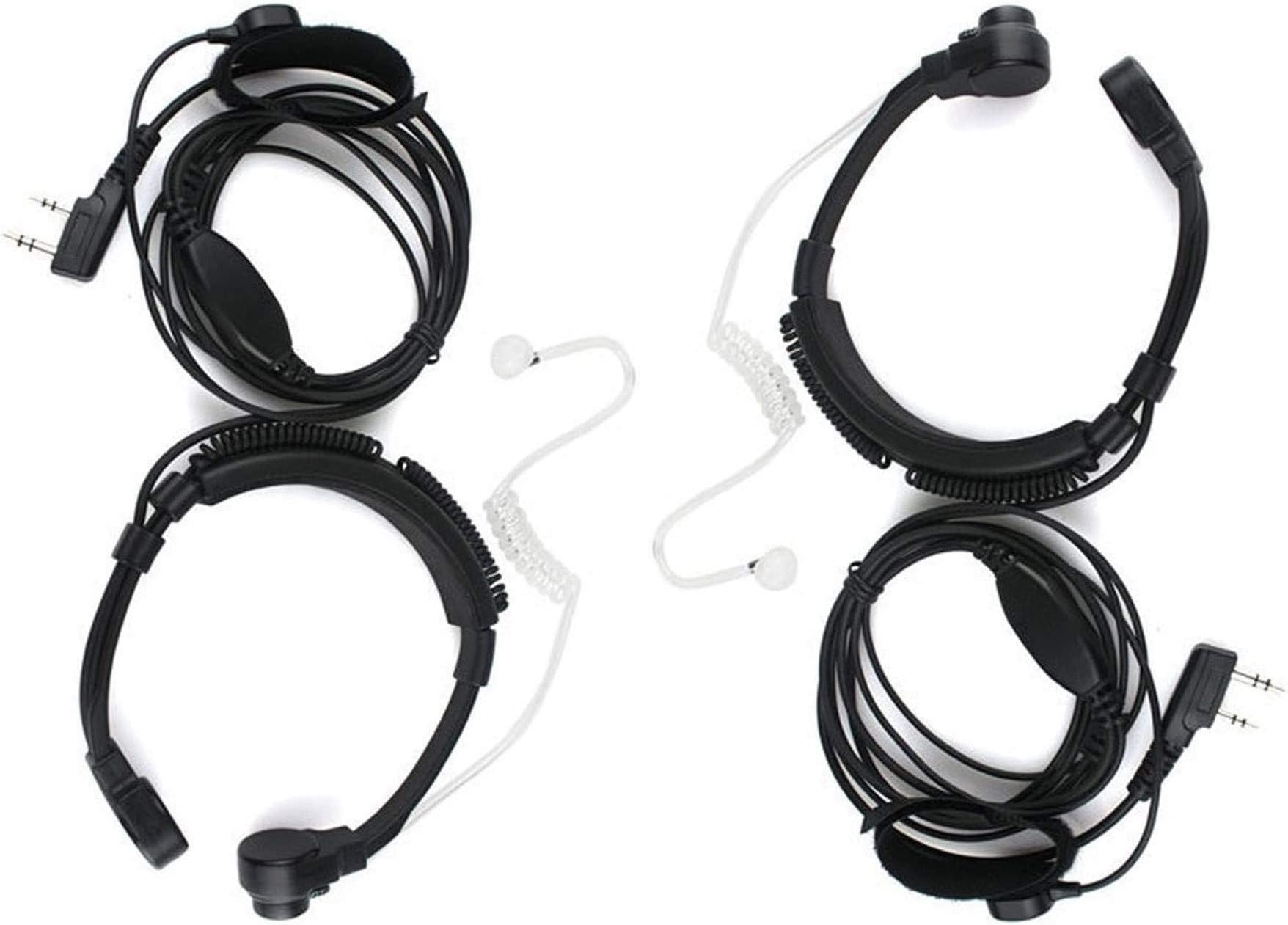 2Pack Throat Mic Earpiece Headset Mic Covert Acoustic Tube with Finger PTT Compatible with Baofeng BF-F8HP BF-F9 UV-82 UV-82HP UV-82C UV-5R UV-5R Mini UV-5RA UV-5RB UV-5RC UV-5RD UV-5RE Headset Mic