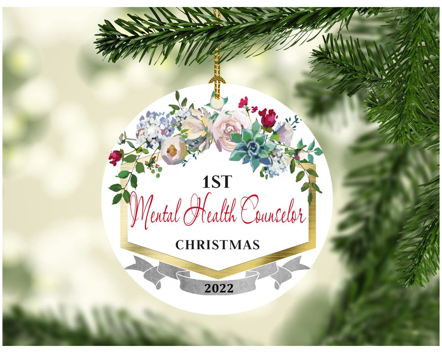 Amazon.com: First Christmas Ornaments 2022 Mental Health Counselor New Job  Gift Ideas Christmas Decorations For The Home Congrats On New Job Good Luck  Present Ideas Family Funny Xmas 3" MDF Plastic White: