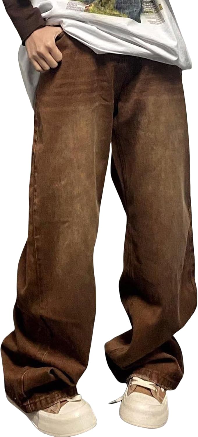 Men's Baggy Jeans Y2k Hip Hop Skater Jeans Loose fit Skateboard Pants Wide Leg Harajuku Pants
