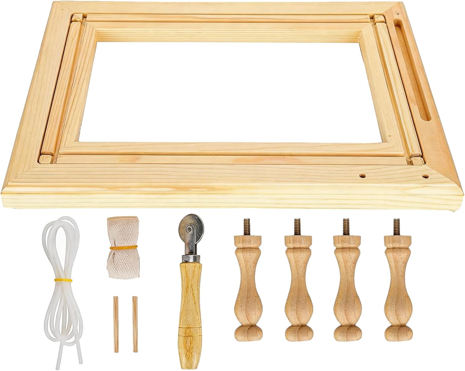 LANXGNAN Beech Wood Embroidery Frame Stand - Holder with Inner Frame