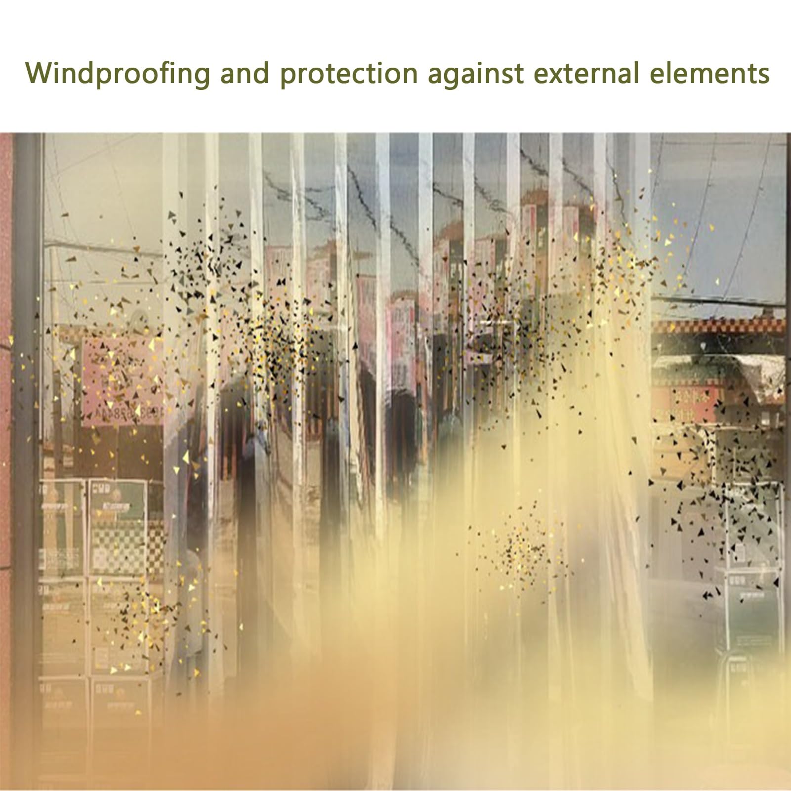 Air Curtain Résistant déformation Rideau à lamelles Verticales PVC Bandes Plastique Transparent Porte Cuisine, Hall d'entrée(90x200cm/35.43x78.74in)