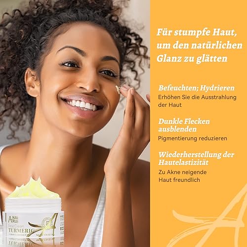 Miniatura 6 de ANAI RUI Hidratante facial, crema facial de cúrcuma con vitamina C para hidratar, reafirmar y tensar la piel, crema de vitamina C de cúrcuma para