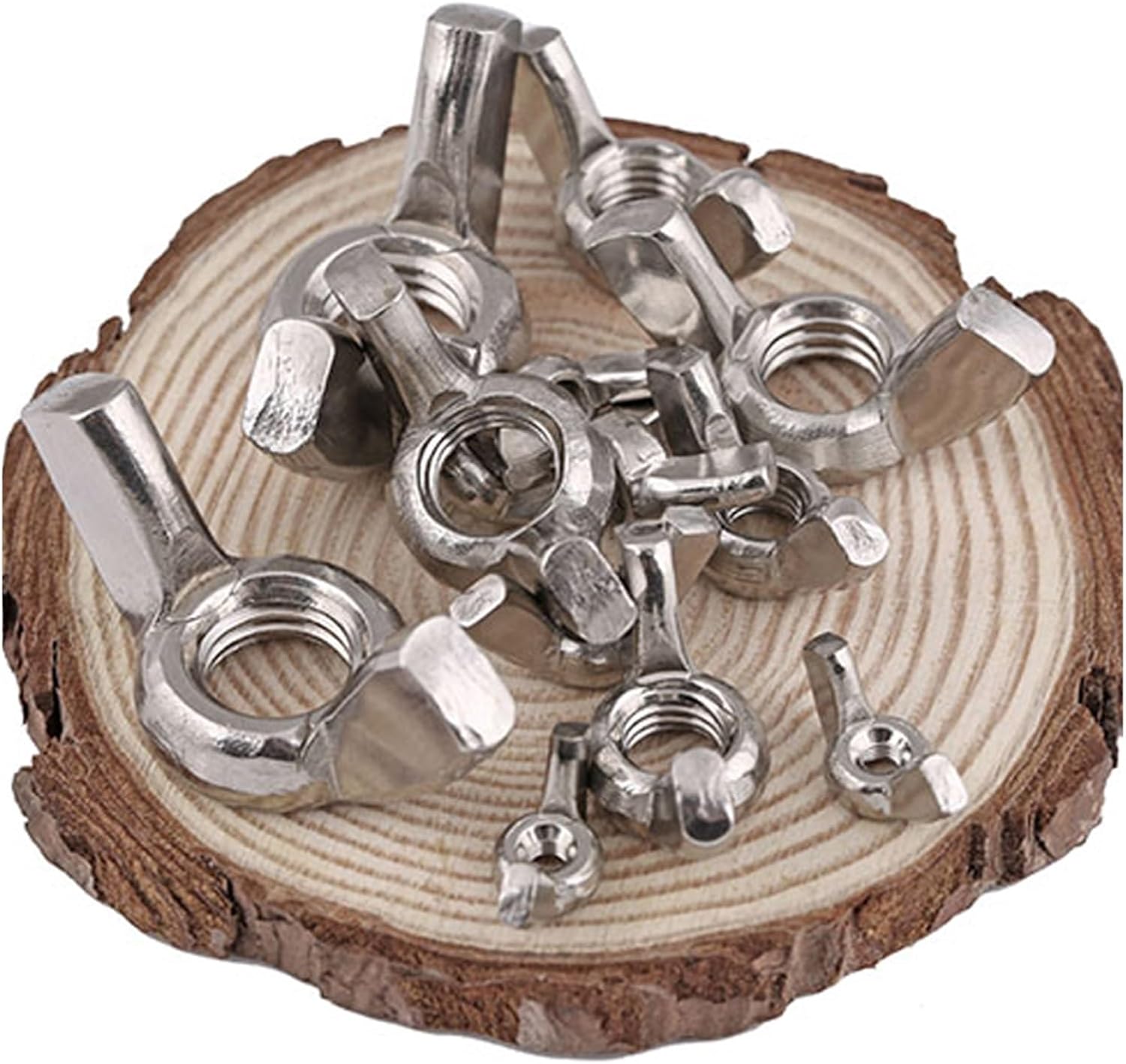 BREAKA 304 Stainless Steel Special-Shaped Hand Screw Nut Wing Nuts Claw Nut M3 M4 M5 M6 M8 M10 M12 M14 M16 M18 M20 M24 /316 (Color : Butterfly Type, Size : M3 (5Pcs))