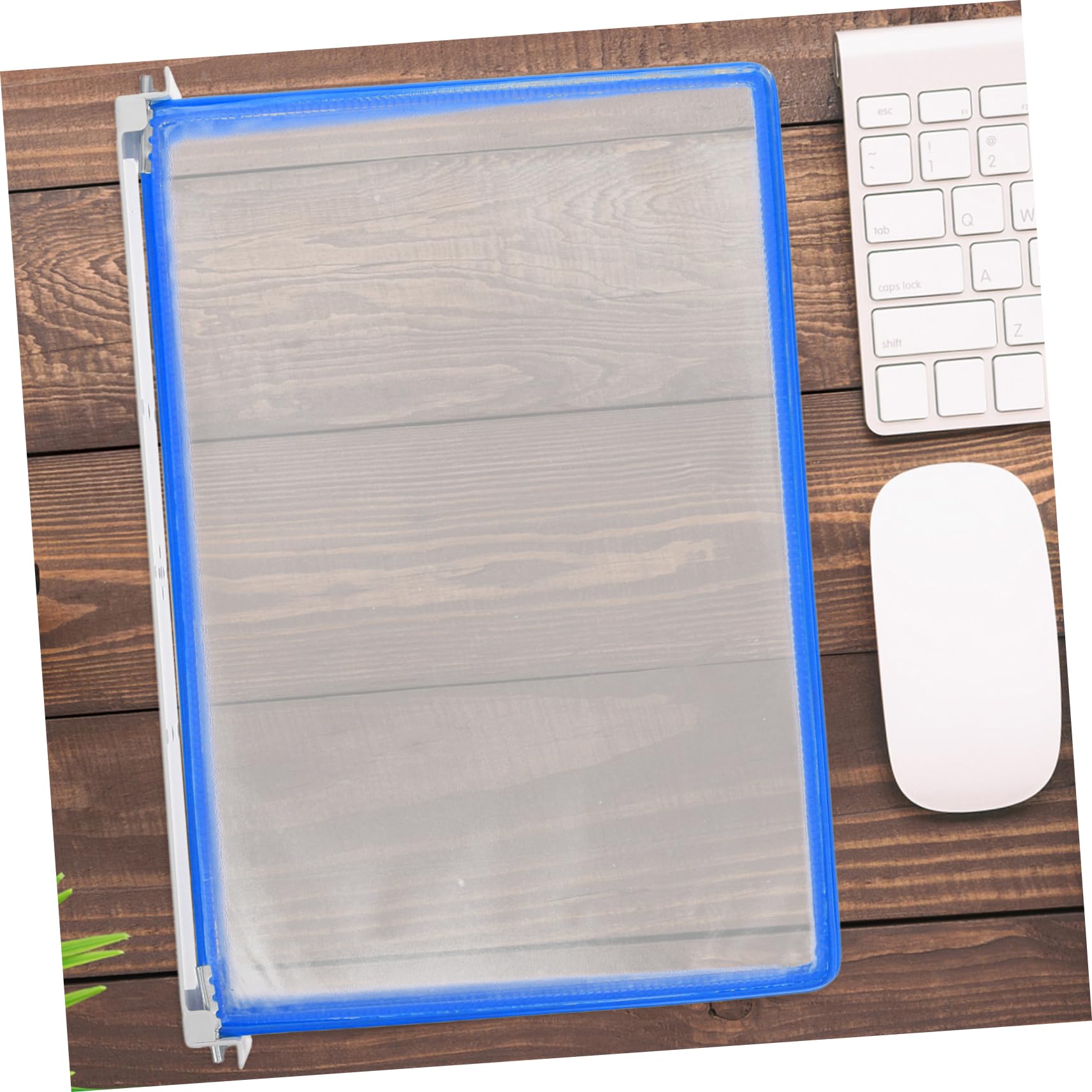 Transparenter Wand Aktenhalter mit 5 Seiten A4 Blau für Büro