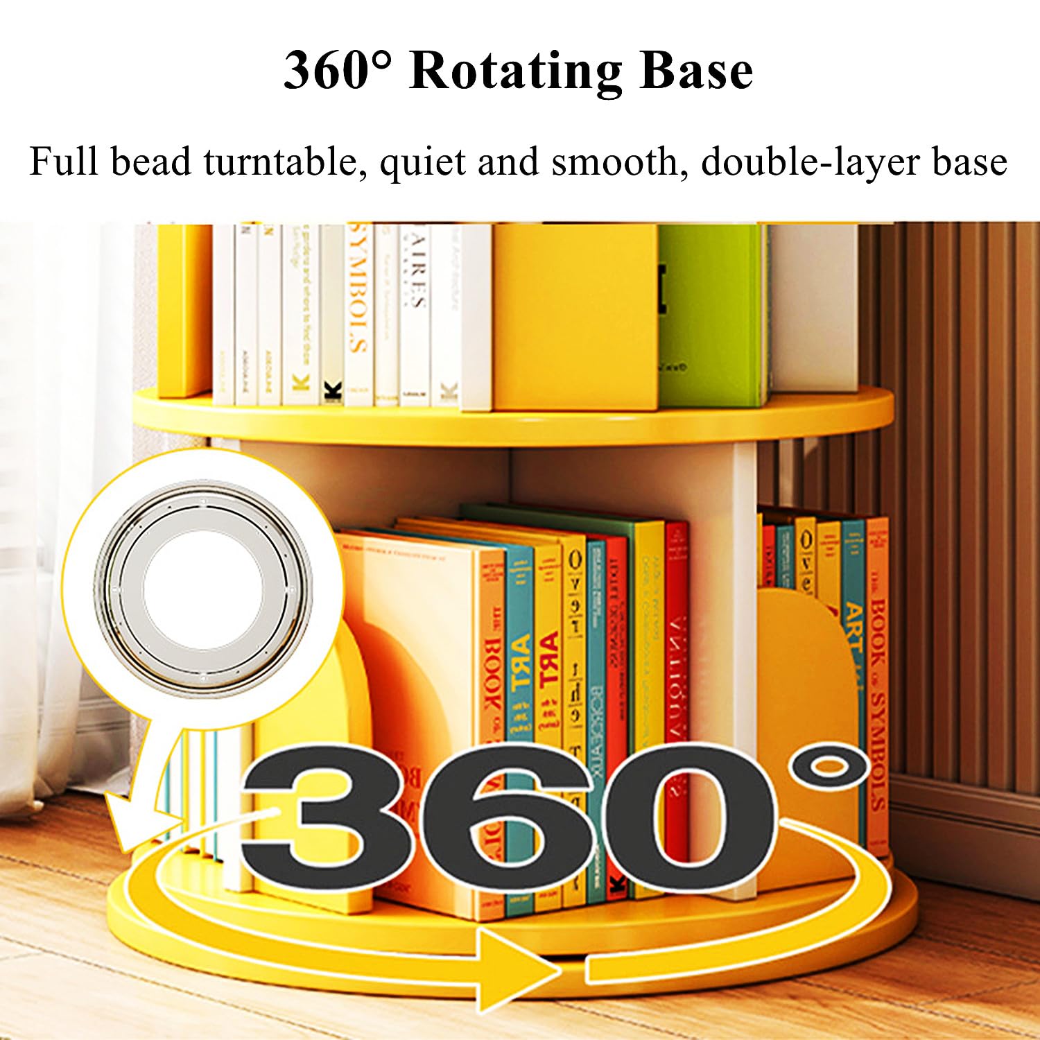 Amazon.co.jp: DIY回転本棚、木製コーナー本棚、5段フロア