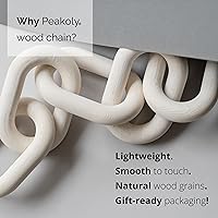 Vista 2 de Decoración de eslabones de cadena de madera, objetos decorativos de madera blanca para estantes, escultura de mesa auxiliar, accesorios de estante