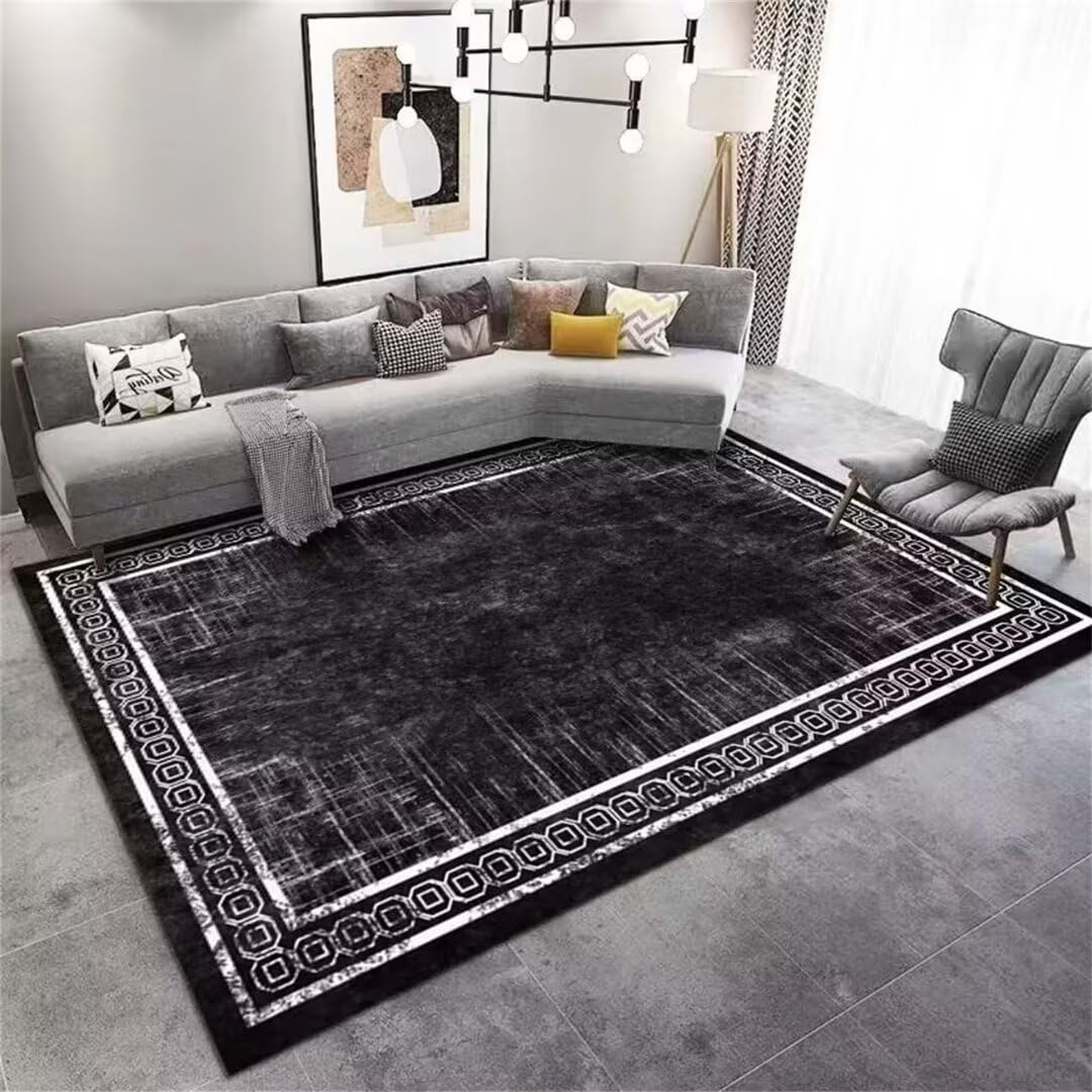 Tapis design noir et gris facile à nettoyer pour un intérieur net