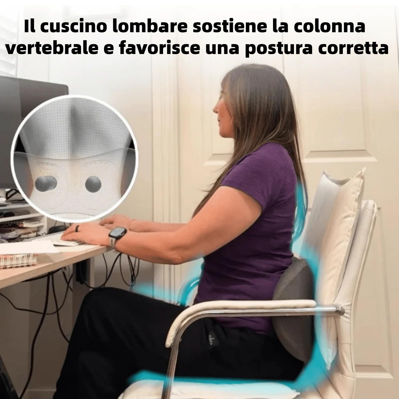 Dorsanova Schiena,Dorsanova Trazione Lombare,Massaggiatore per Schiena 3 in 1,Piccolo e Portatile con Vibrazione e Calore,15 Minuti al Giorno per Sollievo Rapido,Adatto a Tutte le Età