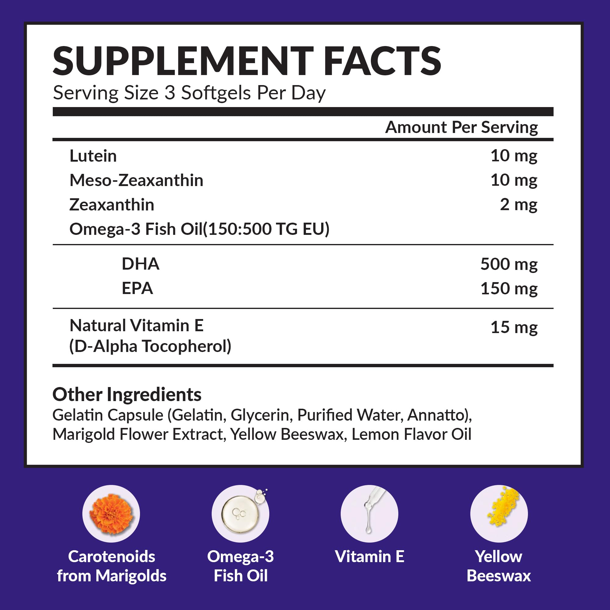 Memory Health Omega 3 - Carotenoids and Vitamin E, For Mental Focus — Amazon image 4