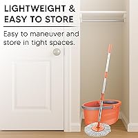 Vista 4 de Macromax - Juego de trapeador y cubo de giro más rápido, trapeador de microfibra giratorio de 360° con sistema de secado inteligente, humedad