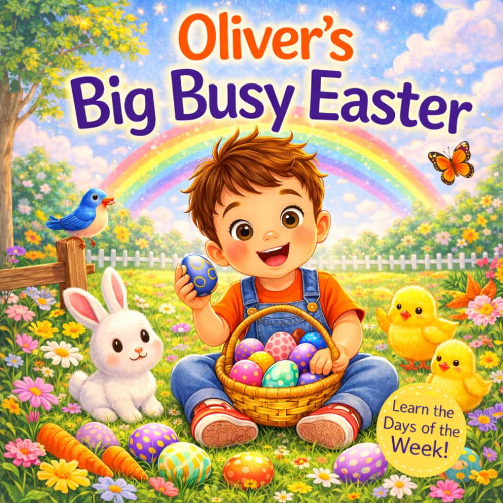Oliver’s Big Busy Easter Book - Learn the Days of the Week: An Easter Adventure for Toddlers | Eggs, Bunnies, Baking and Spring Fun for Boys Named ... Hearts Personalized Baby Name Books (Oliver))