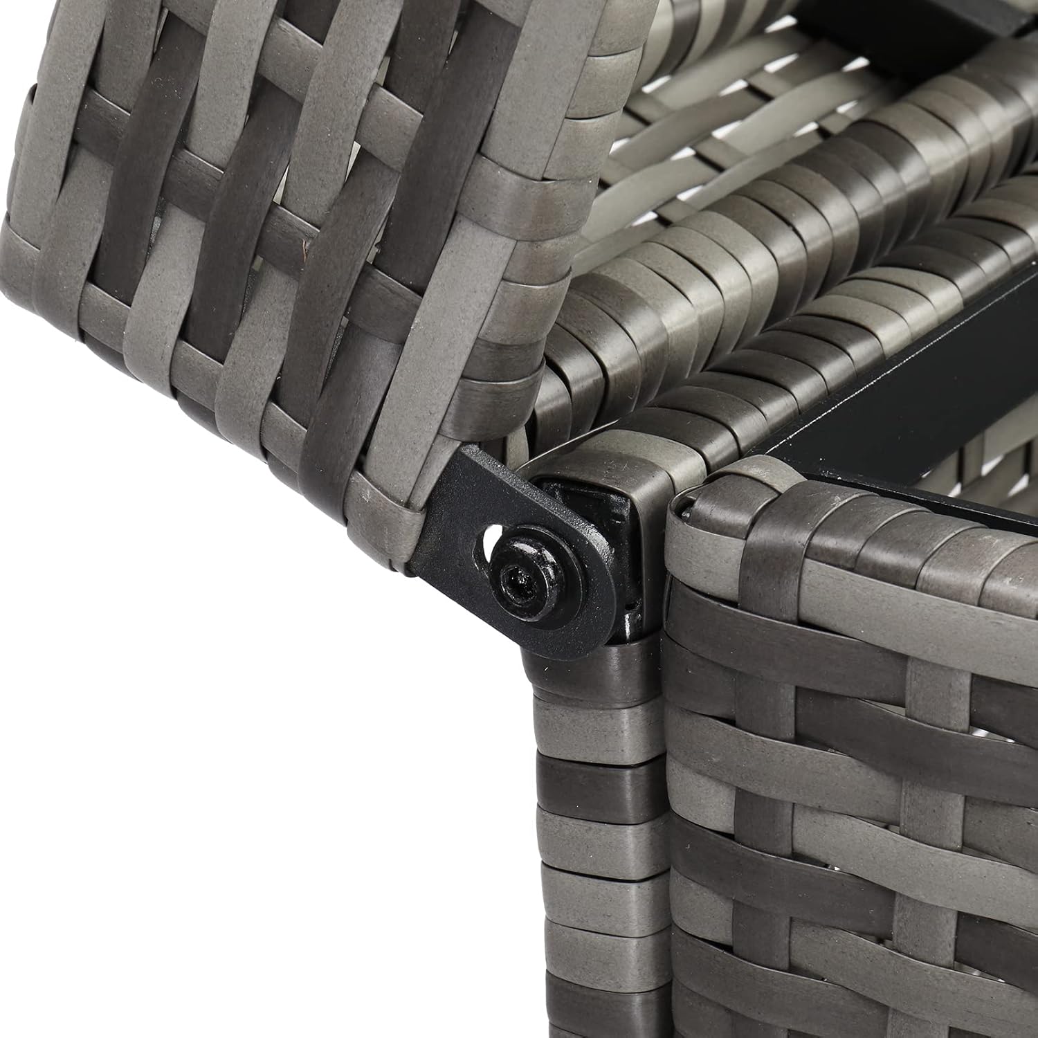 27-Gallon Outdoor Trash Can Large Rattan Garbage Can Trash Bin with Lid Iron Frame for Backyard.Patio.Deck and Outdoor Kitchen